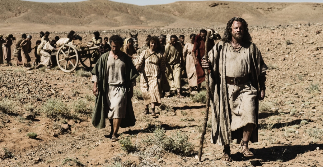 Moses leads the Israelites on the Exodus out of Egypt.