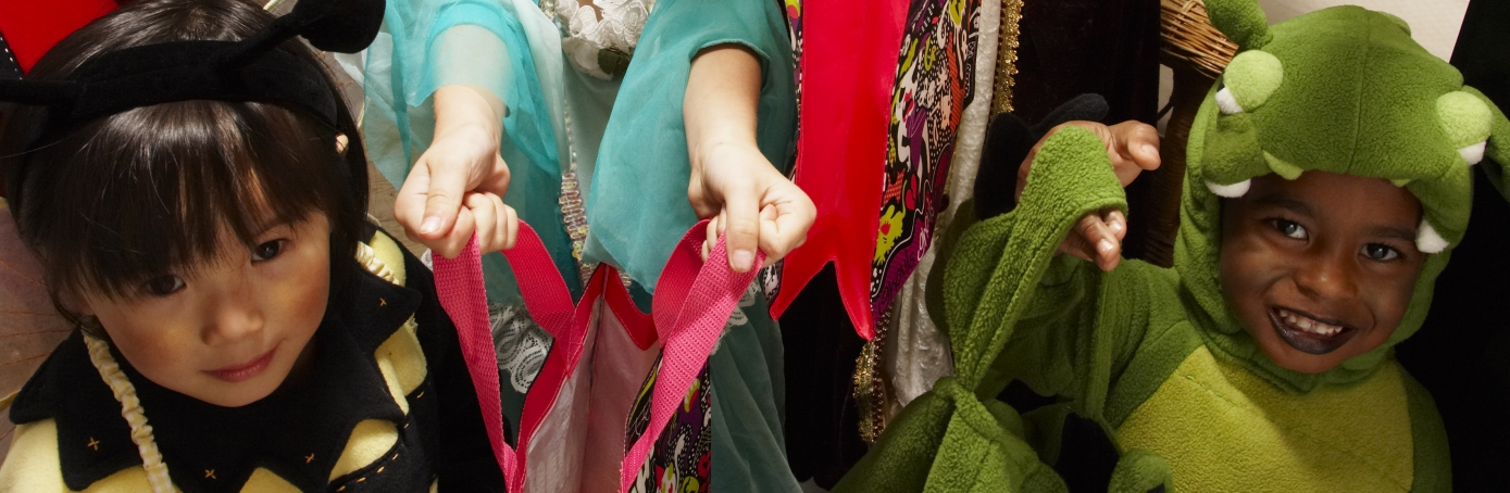 Children Trick or Treating on Halloween