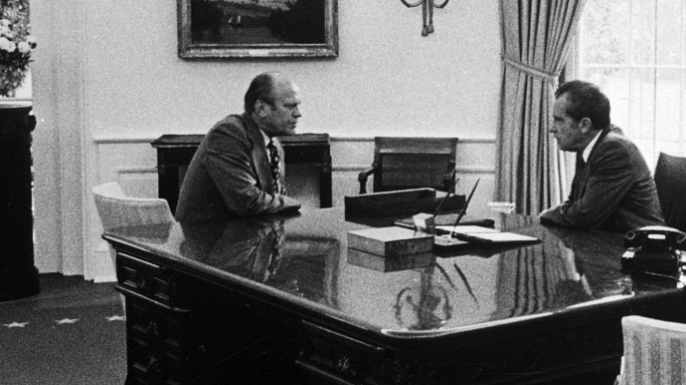 1974, nixon, the watergate burglary scandal, impeachment, gerald ford