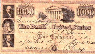Second Bank of the U.S. promissory note