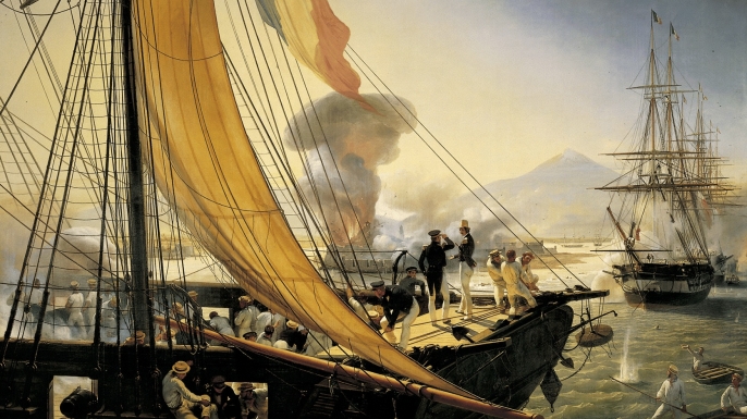 Picture of the taking of citadel San Juan de Ulua. (Credit: Getty Images)