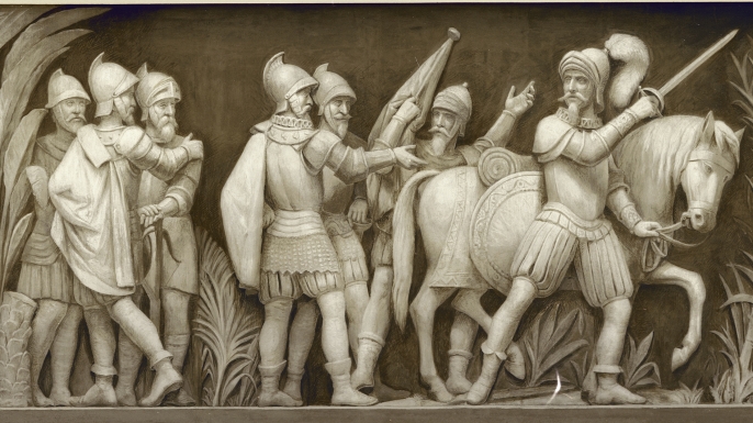 Pizarro departing in search of El Dorado