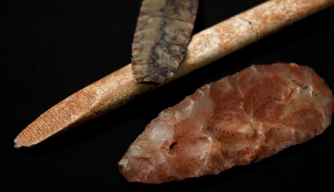 Clovis-era tools originally discovered along with the remains of a 1-year-old boy at a burial site in western Montana in 1968.