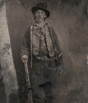 The only existing photo of Billy the Kid, likely taken in 1880.