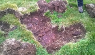 One of many illegal excavations along Hadrian's Wall (Credit: English Heritage)