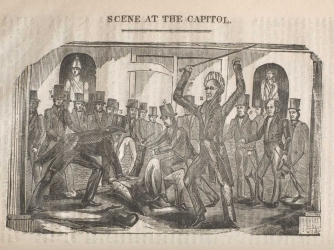 Engraving depicting the assassination attempt (Credit: Library of Congress)
