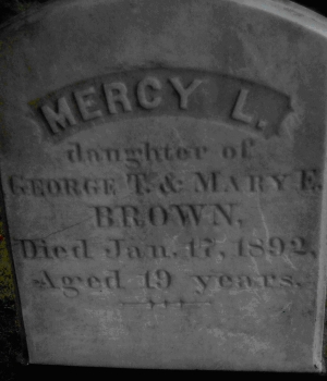 Mercy Brown's gravestone