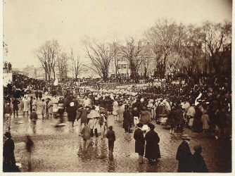 The crowd outside the Capitol