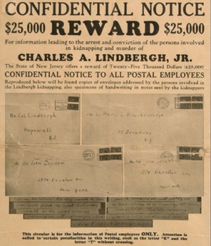 Lindbergh baby reward poster