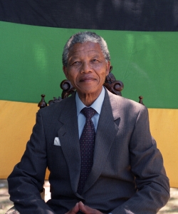 Mandela at his first post-prison press conference, on February 12, 1990. (Credit: Walter Dhladhla/AFP/Getty Images)
