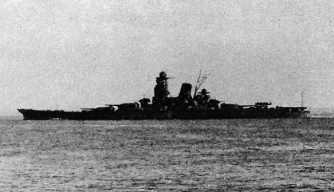 The Musashi leaving Brunei for the Battle of Leyte Gulf, October 1944