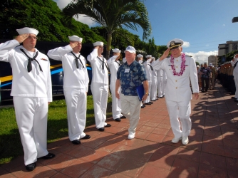 Joseph Langdell at the 65th anniversary commemorations, December 2006. (Credit: U.S. Department of Defense)