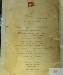 Titanic Menu