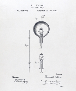 Patent drawing for Edison's light bulb