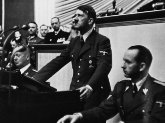 Hitler addresses the Reichstag on September 1, 1939 (Credit: Corbis)