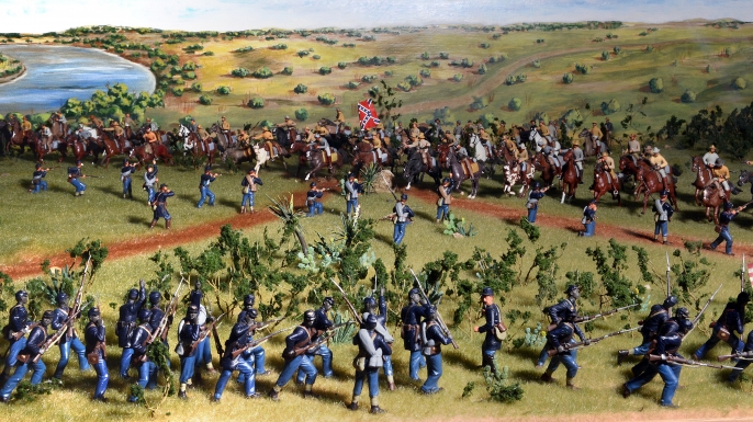 Diorama depicting the Battle of Palmito Ranch (Credit: Texas Military Forces Museum, Camp Mabry, Austin, TX)