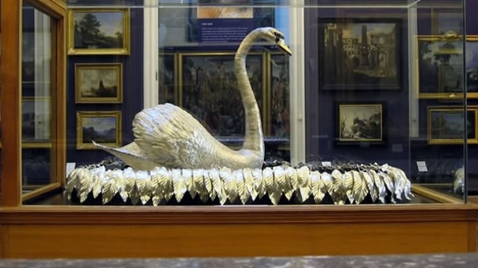 Silver Swan on display at England's Bowes Museum.