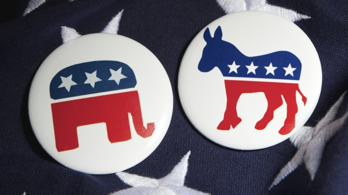 Republican and Democratic parties animal symbols