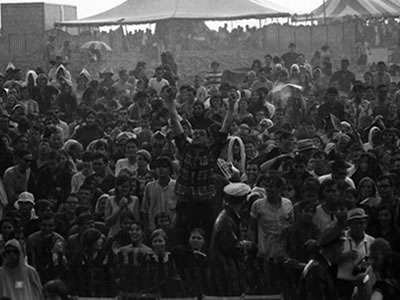 Fans at the 1965 Newport Folk Festival. (Credit: David Gahr/Getty Images)