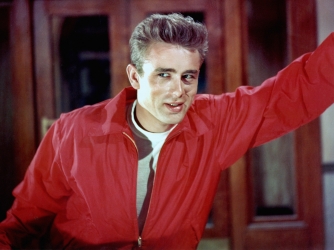 James Dean poses for a Warner Bros publicity shot for his film 'Rebel Without A Cause' in 1955 in Los Angeles, California. (Credit: Michael Ochs Archives/Getty Images)