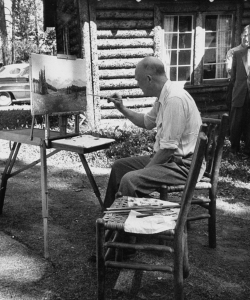 Eisenhower painting while on vacation. (Credit: Carl Iwasaki/The LIFE Images Collection/Getty Images)