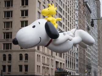 Snoopy balloon at the Macy's Thanksgiving Day Parade. (Credit: Zoran Milich/Getty Images)