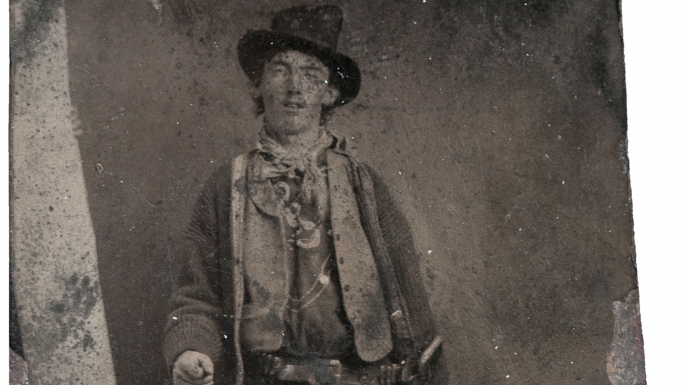 The only existing photo of Billy the Kid, likely taken in 1880.