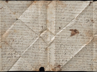 An opened letter showing "letterlocking." (©Signed, Sealed & Undelivered Team, 2015. Courtesy of the Museum voor Communicatie, The Hague)