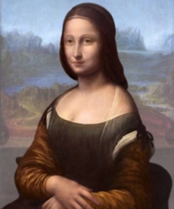 Pascal Cotte digital reproduction of the painting he believes is beneath the "Mona Lisa." (Credit: Brinkworth Films)