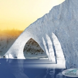 3D Sketch of Da Vinci's Bridge in Ice. (Credit: Bridge in Ice/http://www.facebook.com/bridgeinice)