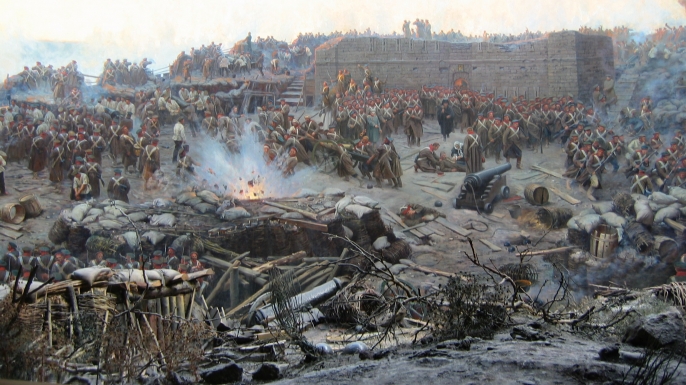 Painting of the Siege of Sevastopol. (Credit: Public Domain)