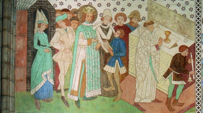 Mural painting from Uppsala Cathedral depicting Erik IX. (Credit: Anders Damberg)