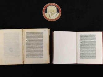 Recovered letter of Christopher Columbus on the discovery of America photo information. (Credit: CARABINIERI)