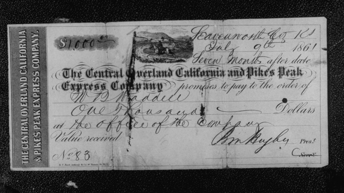 A note sent via the Pony Express. (Credit: Farbman/Getty Images)
