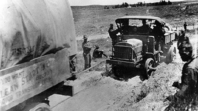 Helping along a 'B.' (Credit: Eisenhower Collection)