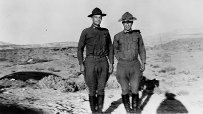 On the left is Eisenhower, on the right is "Brett." (Credit: Eisenhower Collection)