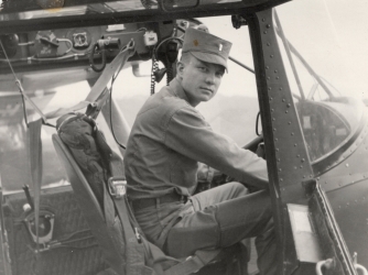 U.S. Army Lt. Charles Kettles at the controls of an Army L-19 aircraft, 1954. (Photo courtesy of Retired U.S. Army Lt. Col. Charles Kettles)