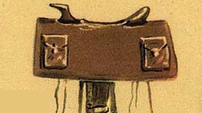 Mochilla saddled used by Pony Express riders. (Credit: Public Domain)