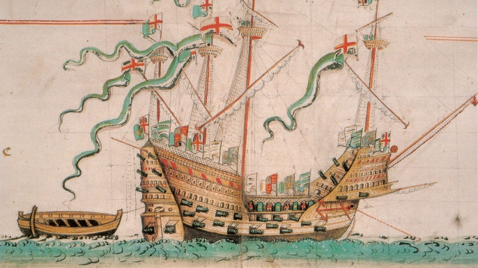 1546 illustration of Mary Rose.