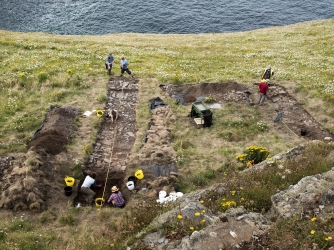 Tintagel Castle Archeology dig. (Credit: Emily Whitfield-Wicks for English Heritage)