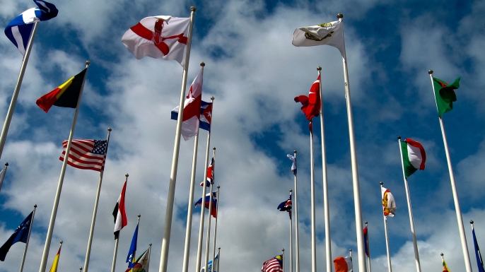 Flags of the olympic nations. (Credit: Gary Jones / Getty Images)