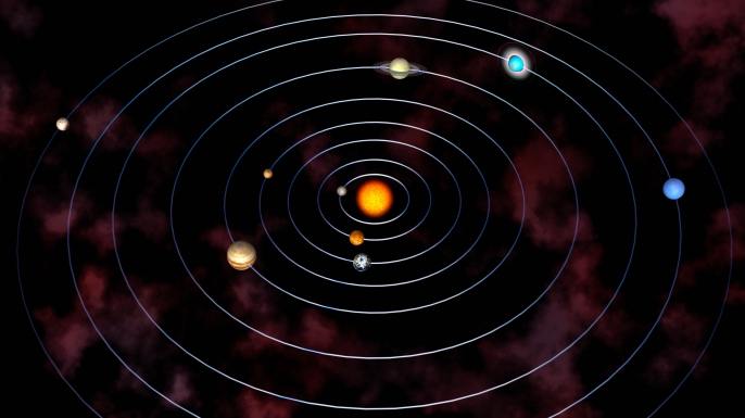 Image of the nine planet solar system.