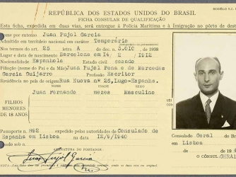 Juan Pujol-García Brazilian ID card. (Credit: National Archives)