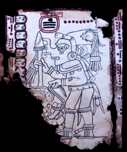 Page from the Grolier Codex showing a deity.