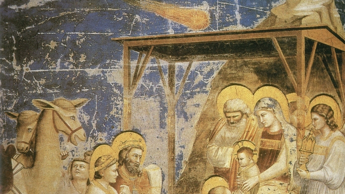 Giotto’s "Adoration of the Magi," which may depict Halley’s Comet. (Credit: NYPL/Science Source/Getty Images)