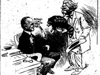 Political Cartoon from Washington Evening Star of November 27, 1926 featuring Coolidge and Rebecca.