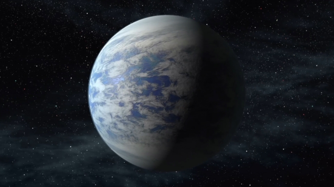 Artist rendering of a blue planet. (Credit: Project Blue)