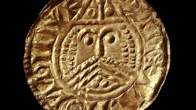 Viking coin minted in Ireland, 11th century. Found in the collection of British Museum. (Credit: Fine Art Images/Heritage Images/Getty Images)