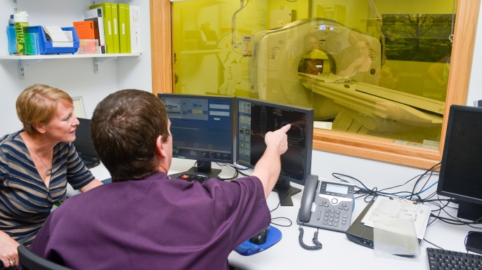 Scanning the 2,700-year-old mummy, Ta-Kush, at KIMS Hospital. (Credit: Paul Dixon)