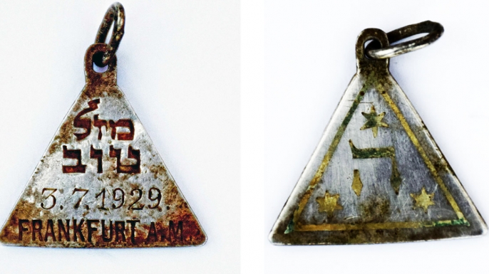 The recently-discovered pendant, believed to have belonged to German Jewish girl Karoline Cohn.